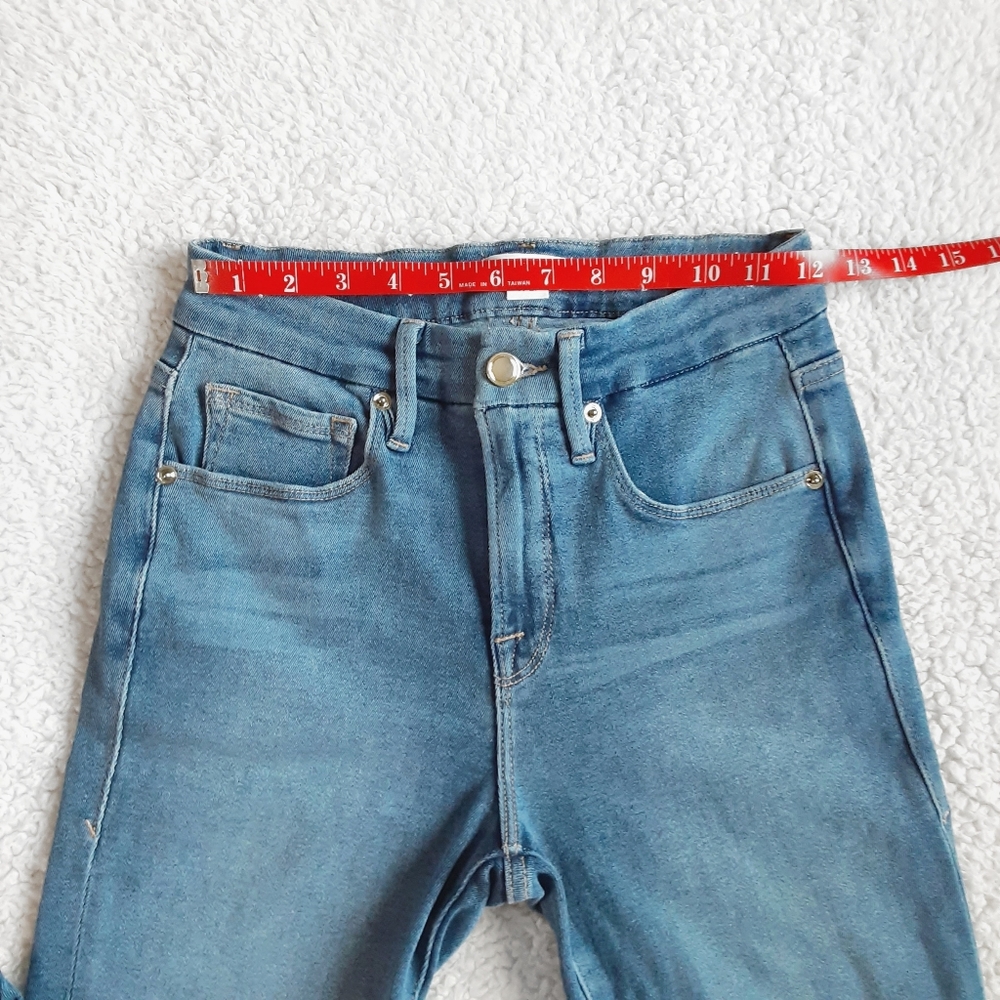 GOOD AMERICAN Good Legs High Rise Raw Hem Skinny Jeans Size 4 / 27 - Picture 2 of 7